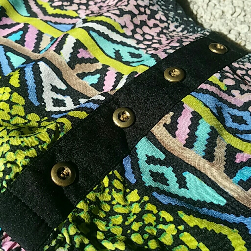 NWT Band of Gypsies Small Vibrant Stretch Crop Top - Picture 5 of 5